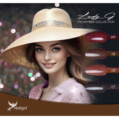 Set de 4 lacuri de gel Lady G- November collection -  cu margaretă cadou